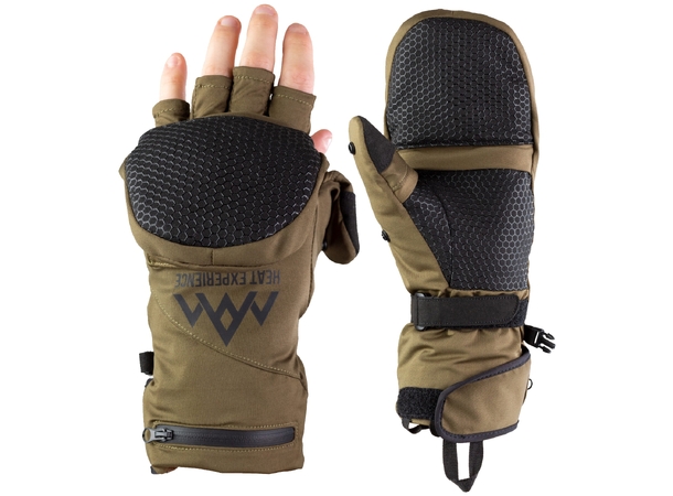 HeatX Heated Hunt Pullover Mittens M Olive Green 