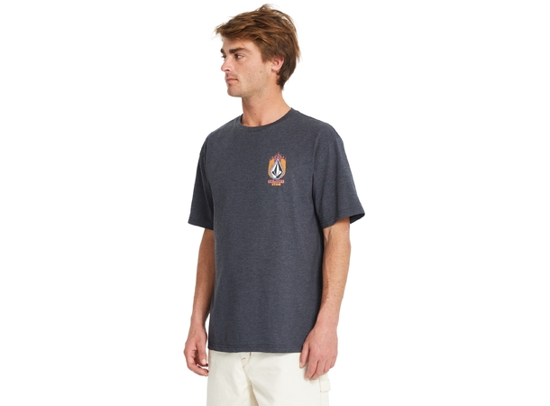 Volcom Draggin Stone HTH SS Tee Heather Black - M 