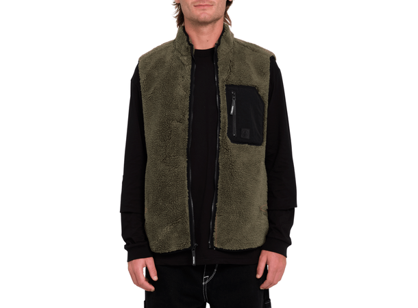 Volcom Muzzer Fuzzar Vest Wintermoss - XS 