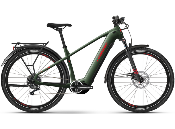 Haibike Trekking 5 herre M 27.5", Olive/Red, YS2S, 720Wh 