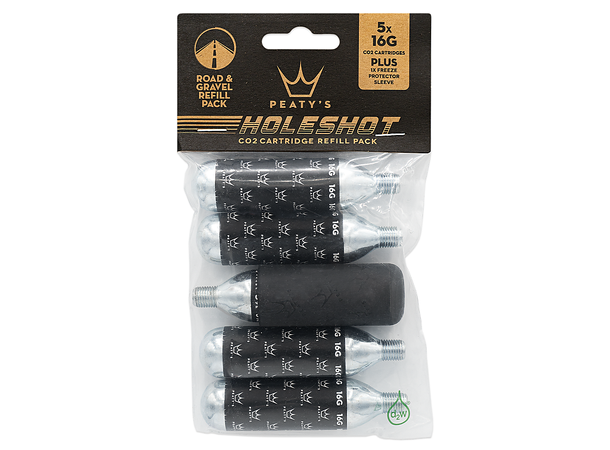Peaty's Holeshot CO2 Cartridge 5-Pk Road & Gravel (16g) 