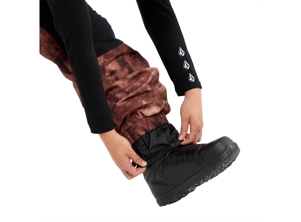 Volcom Creston 3D Stretch Bib Overall Pink Salt Wash - L 