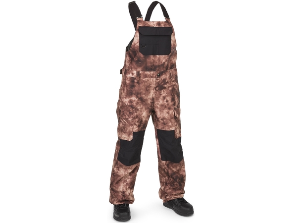 Volcom Creston 3D Stretch Bib Overall Pink Salt Wash - L 