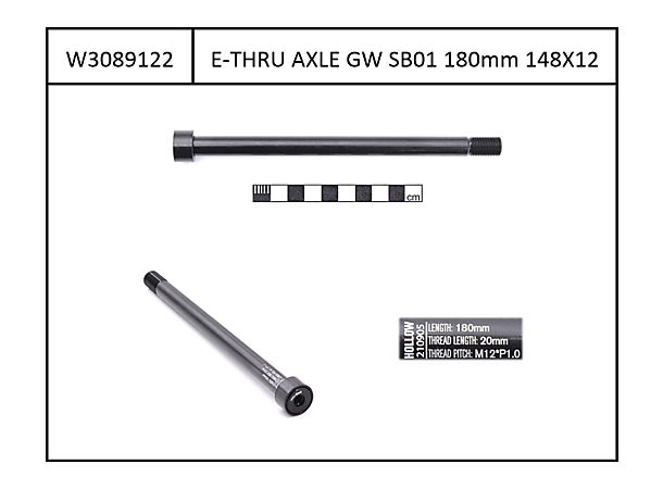 Aksling 12x148 mm Maxle 180mm, P1.00 