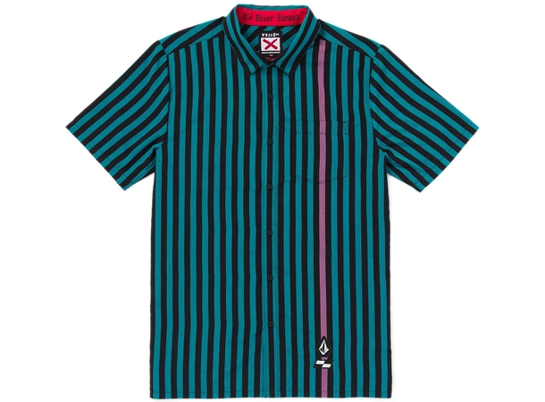 Volcom Schroff X Volcom Stripe SS Dusty Aqua - M 