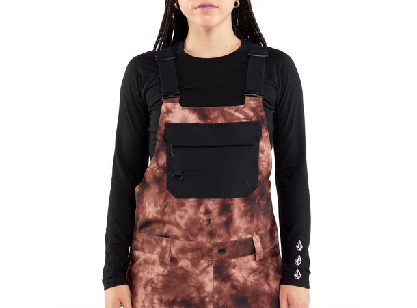 Volcom Creston 3D Stretch Bib Overall Pink Salt Wash - M 