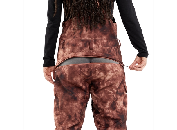 Volcom Creston 3D Stretch Bib Overall Pink Salt Wash - M 