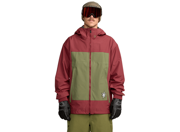Volcom Arthur 3L Jacket Burnt Red - L 