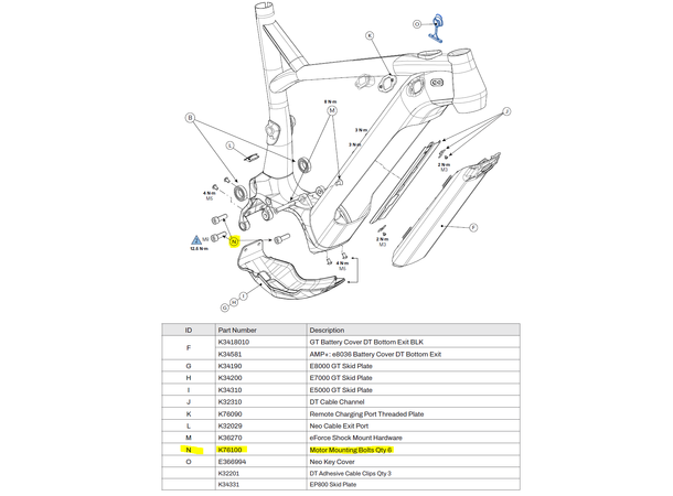 GT Motor Mounting Bolt x 6 ePantera/eForce 