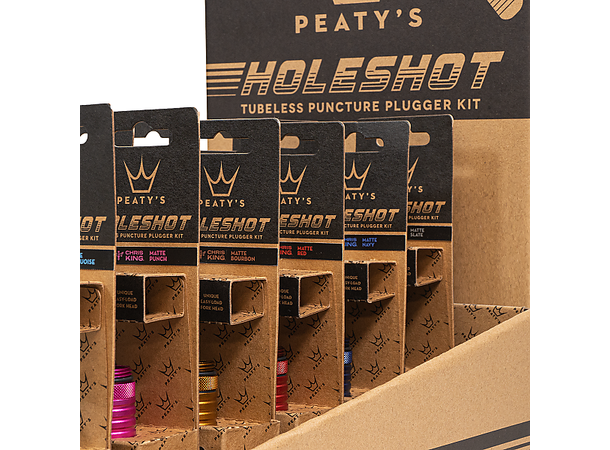 Peaty's Holeshot Tubeless Punc. Plugger POS Box - 12 Mixed Colours
