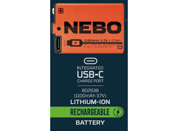 Nebo Rechargeable Battery 1100mAh for Curvbeam 600 