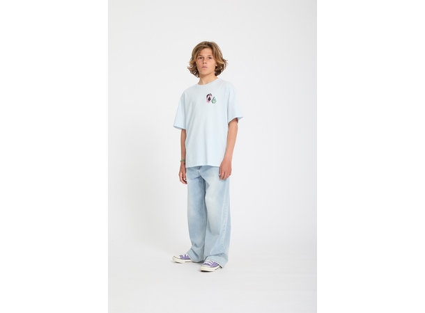Volcom Aura Basic SS Tee Light Blue Acid - L/12år 