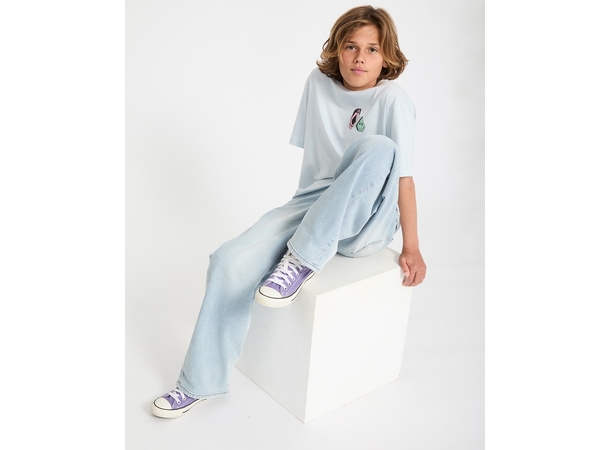 Volcom Aura Basic SS Tee Light Blue Acid - L/12år 