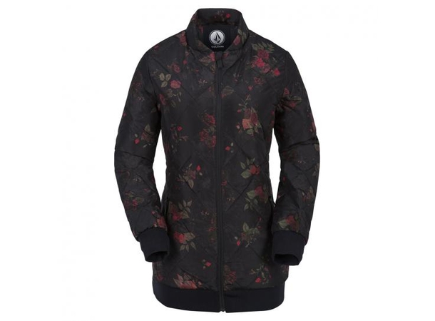 Volcom Casco Down Puff Jkt Black Floral Print - S 