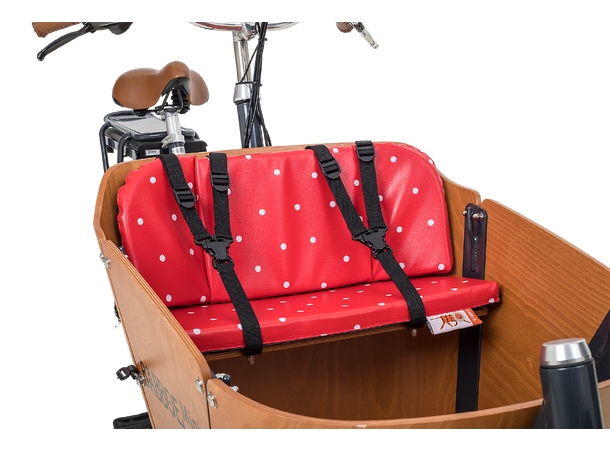 Babboe sittepute rød med prikker City/Mini/Carve 