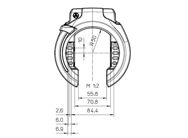 Frame lock Trelock RS 453 Balloon,black (Spesielt egnet til Trekking med 27,5’’) 