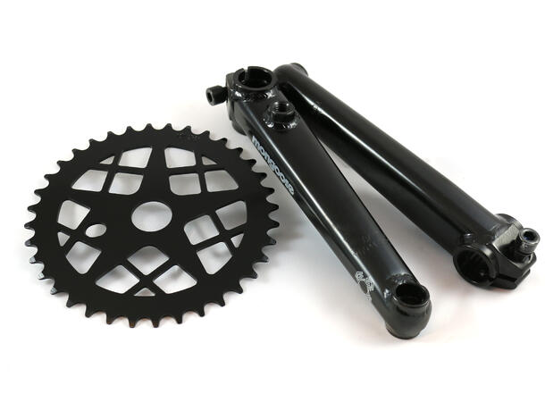 Krank BMX FS 3pc 8-spline tubular 36T drev, 175mm, CroMo 