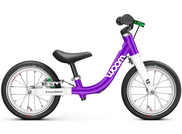Woom 1 12" balansesykkel Lilla 3,2kg, 1,5-3,5 år, 82-100cm 