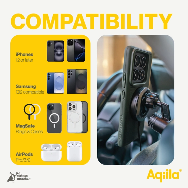 Aqiila Chargebird QC1 Qi2 Wireless Charger with Car Mount 