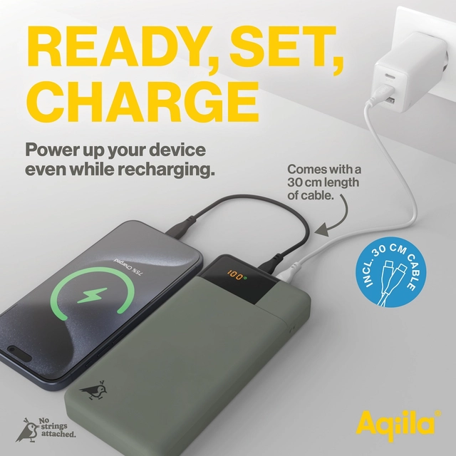 Aqiila Powerbird B20M+ 20000 mAh 65W Powerbank for mobile & laptop - Moss 