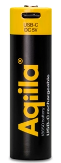 Aqiila Rechargable 18650 Battery USB-C, Lithium, 3.7V/2000mAh
