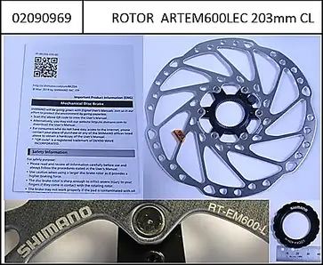 Brake disc Shimano RT-EM600 Ø 203 mm CenterLock w/ integrated magnet
