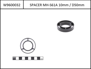 Oversize Spacer 1 1/8&quot; to 50mm for Haibike and Winora, 10mm high
