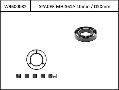 Oversize Spacer 1 1/8" to 50mm for Haibike and Winora, 10mm high