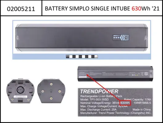 Battery Simplo Intube 720Wh 