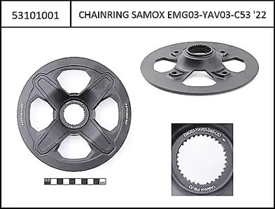 Spider/Chain guard (one-piece) Samox for PW-S2/X3, Alu, CL53, LK104, for 40T