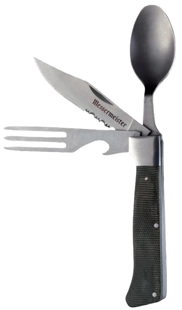 Messermeister Adventure Chef Folding Fork, Knife, Spoon Linen 