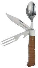 Messermeister Adventure Chef Folding Fork, Knife, Spoon Maple