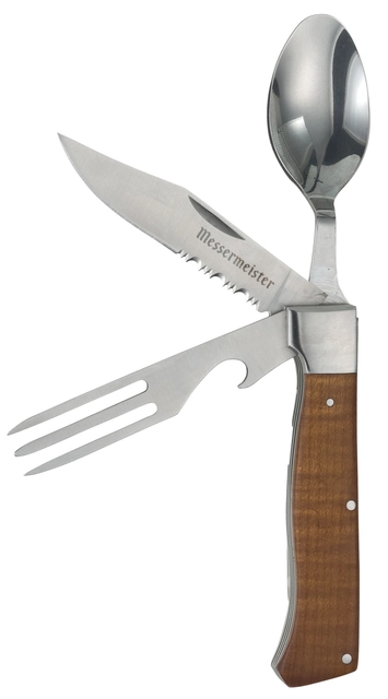 Messermeister Adventure Chef Folding Fork, Knife, Spoon Maple 