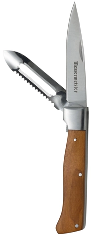 Messermeister Adventure Chef Folding Knife, Peeler Maple