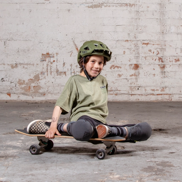 iXS Flow Kids Tech tee Mirror Olive- M 