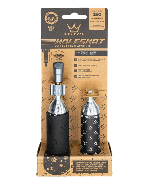 Peaty's Holeshot CO2 Tyre Inflator MTB (25g) - Silver 