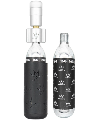 Peaty's Holeshot CO2 Tyre Inflator Road &amp; Gravel (16g) - Silver