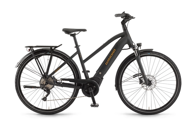 Winora Sinus i10 dame 44cm 28", sort, BPK i500Wh 