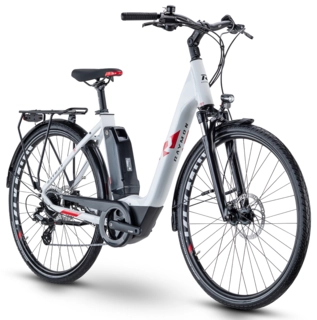 Raymon CityRay E 1.0 mono 26"/28", white/d.red, PW-CE 500Wh