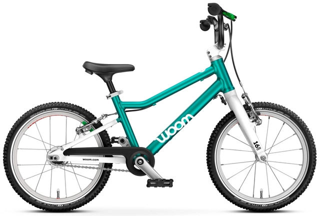 Woom Go 3 Automagic 16" Metallic Petrol 6,1kg, 4-6 år, 105-120cm 
