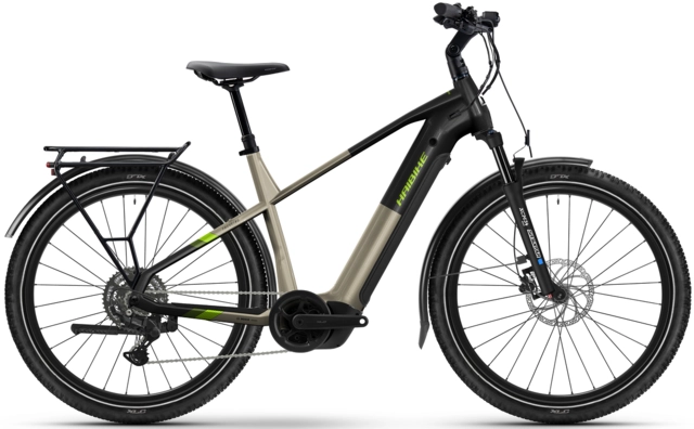 Haibike Trekking 4 herre L 27,5", Sand/Lime, BCXK, 600Wh 