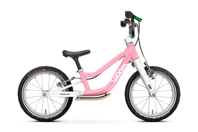 Woom Go 1 Plus 14" Powder Pink 4,45kg, 3-4,5 år, 95-110cm 