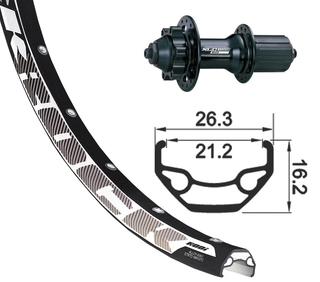 Hjul 29 bak XLC / Rodi Black Rock D. 9x135mm, 6-bolt, 21mm