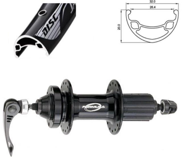 Hjul 27,5 bak LITE Disc 8-11d, 9(5)x135mm, 6-bolt, 32mm 