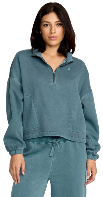 Volcom Stone Soft Quarter Zip Emerald Green - L 