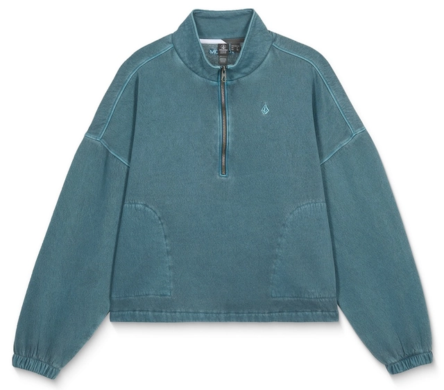 Volcom Stone Soft Quarter Zip Emerald Green - L 
