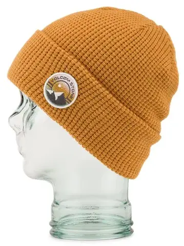 Volcom Waffle Patch Beanie Resin Gold - One Size