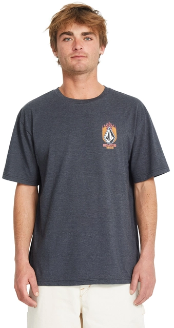 Volcom Draggin Stone HTH SS Tee Heather Black - L 