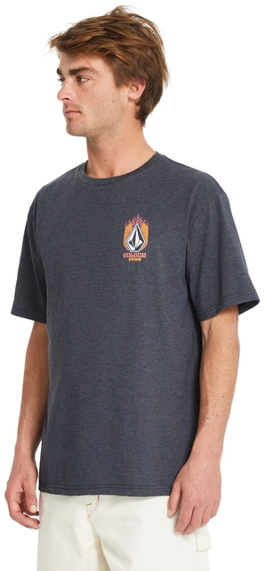 Volcom Draggin Stone HTH SS Tee Heather Black - L 