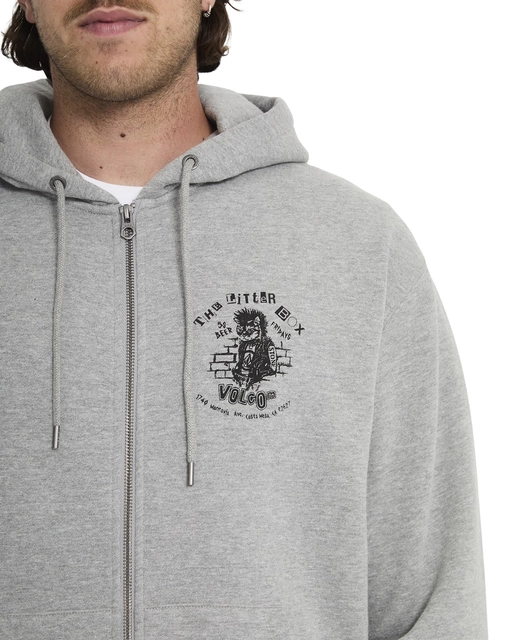 Volcom Catastrophy Zip Heather Grey - L 